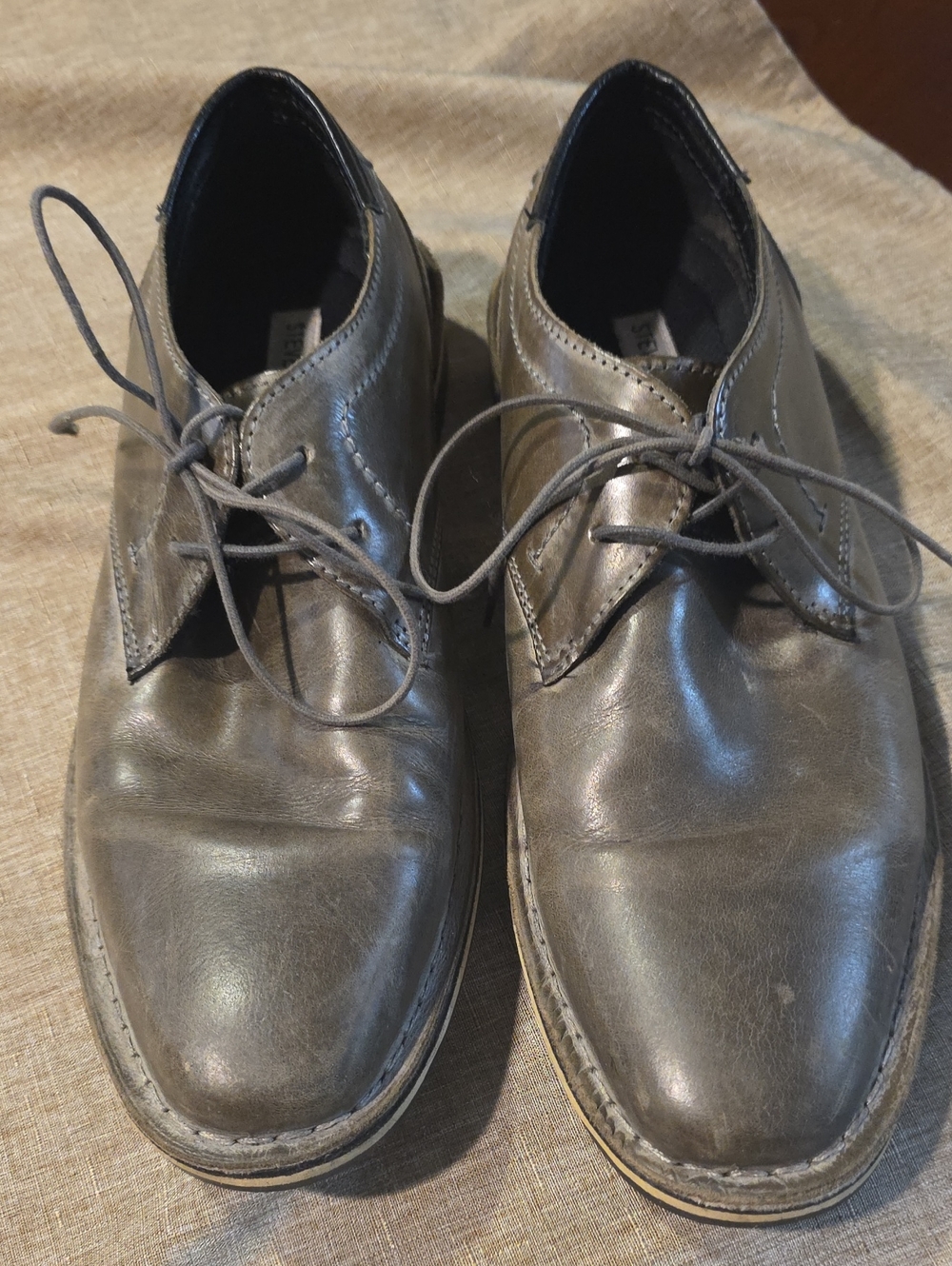 Steve Madden Gray Leather Derby Dress Shoes